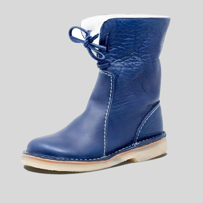 Victoria - High-waisted winter lace-up shoes with inner imitation lining