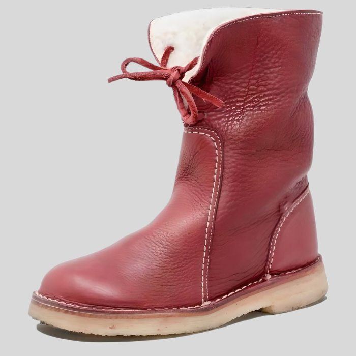 Victoria - High-waisted winter lace-up shoes with inner imitation lining