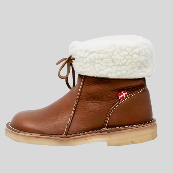 Victoria - High-waisted winter lace-up shoes with inner imitation lining
