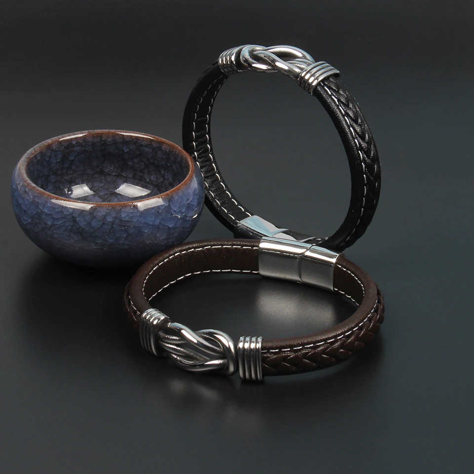 Infinity-armbånd | Læder-knude-armbånd