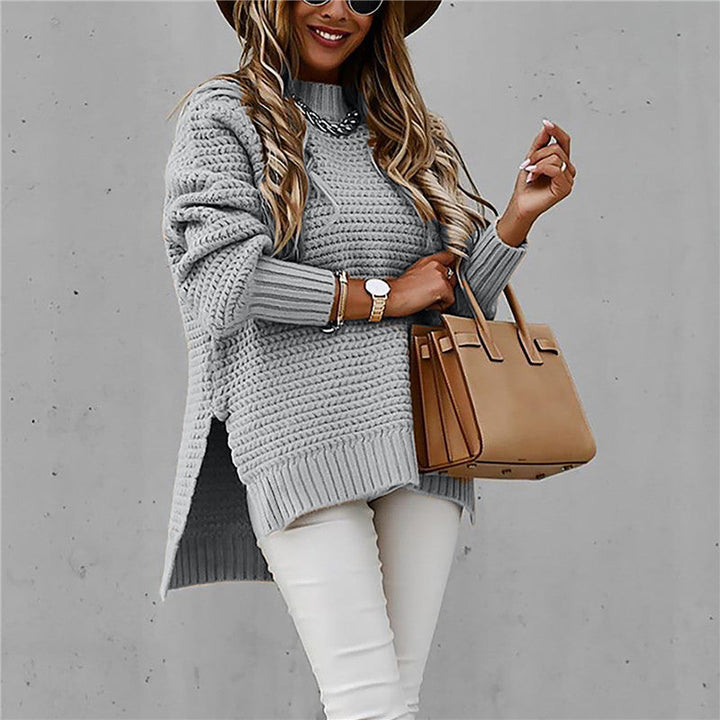 Sofia | Elegant Sweater with Half-High Neckline, Knitted Autumn Sweater